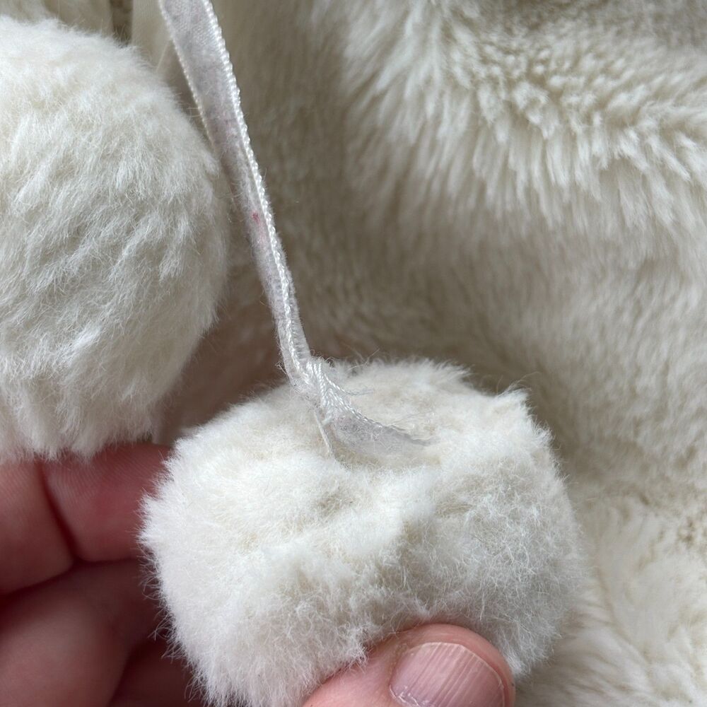 American Widgeon Girls Size 2T Ivory Faux Fur Hooded Coat Pom Pom Jacket Toddler - Picture 5 of 5